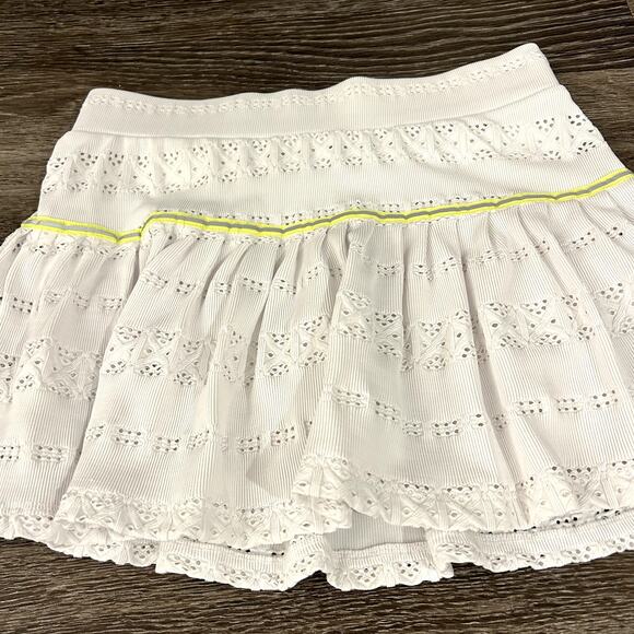 EUC L’Etoile Sport x Veronica Beard Pointelle Knit White Tennis Skirt M Eyelet - Picture 14 of 16